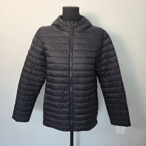 Lands’ End Youth XL 14-16 PrimaLoft Puffer Jacket Black Lightweight Packable